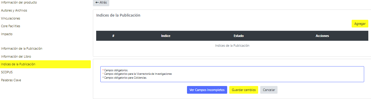 información de publicación